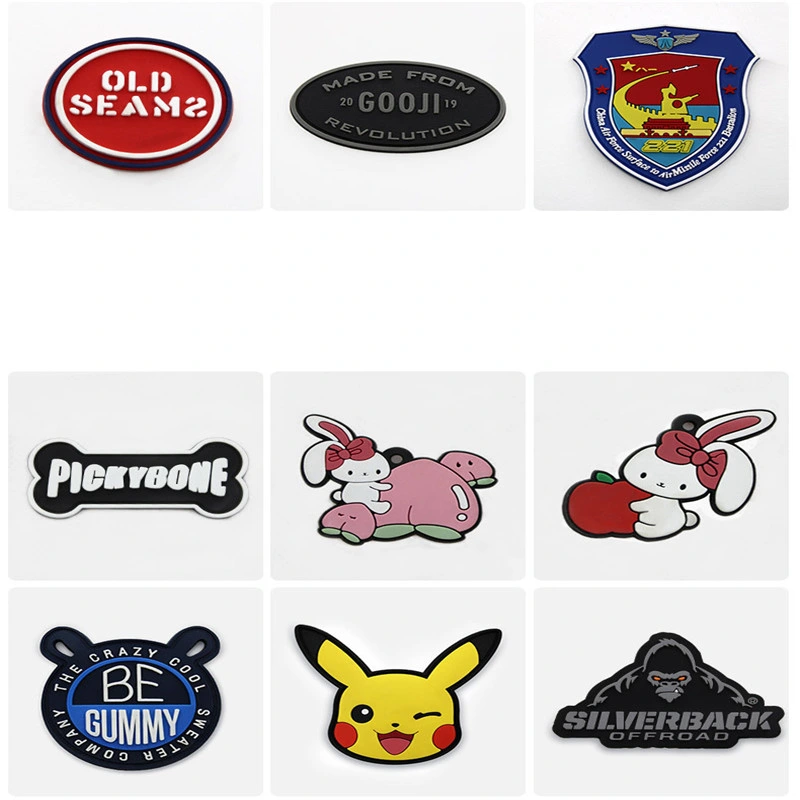 Wholesale Custom Cheap 3 D Soft Embossed Private Logo Sew on Garment Silicone PVC Label Badge Rubber Patch for Jeans Bag